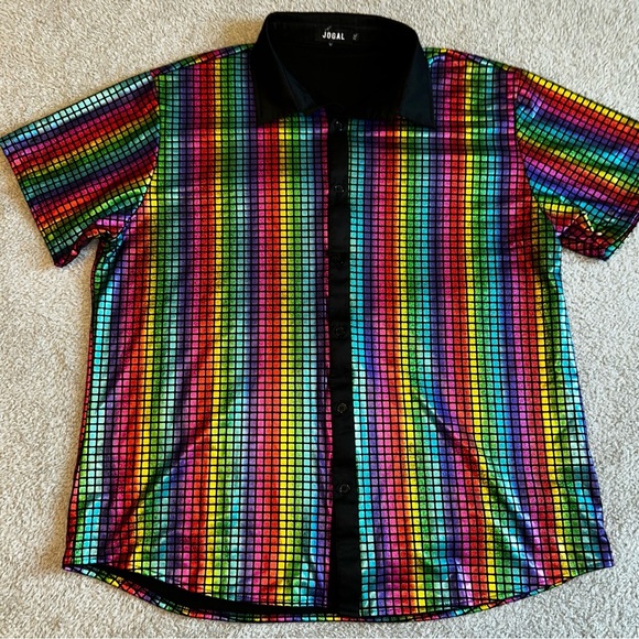 Rainbow Jogal Button Down Shirt Relaxed Fit - Picture 1 of 6